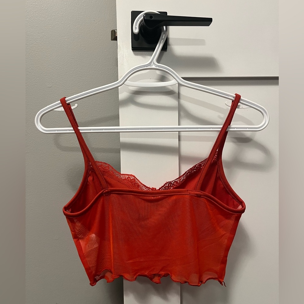 Red Lace Trim Cami - Picture 2 of 5